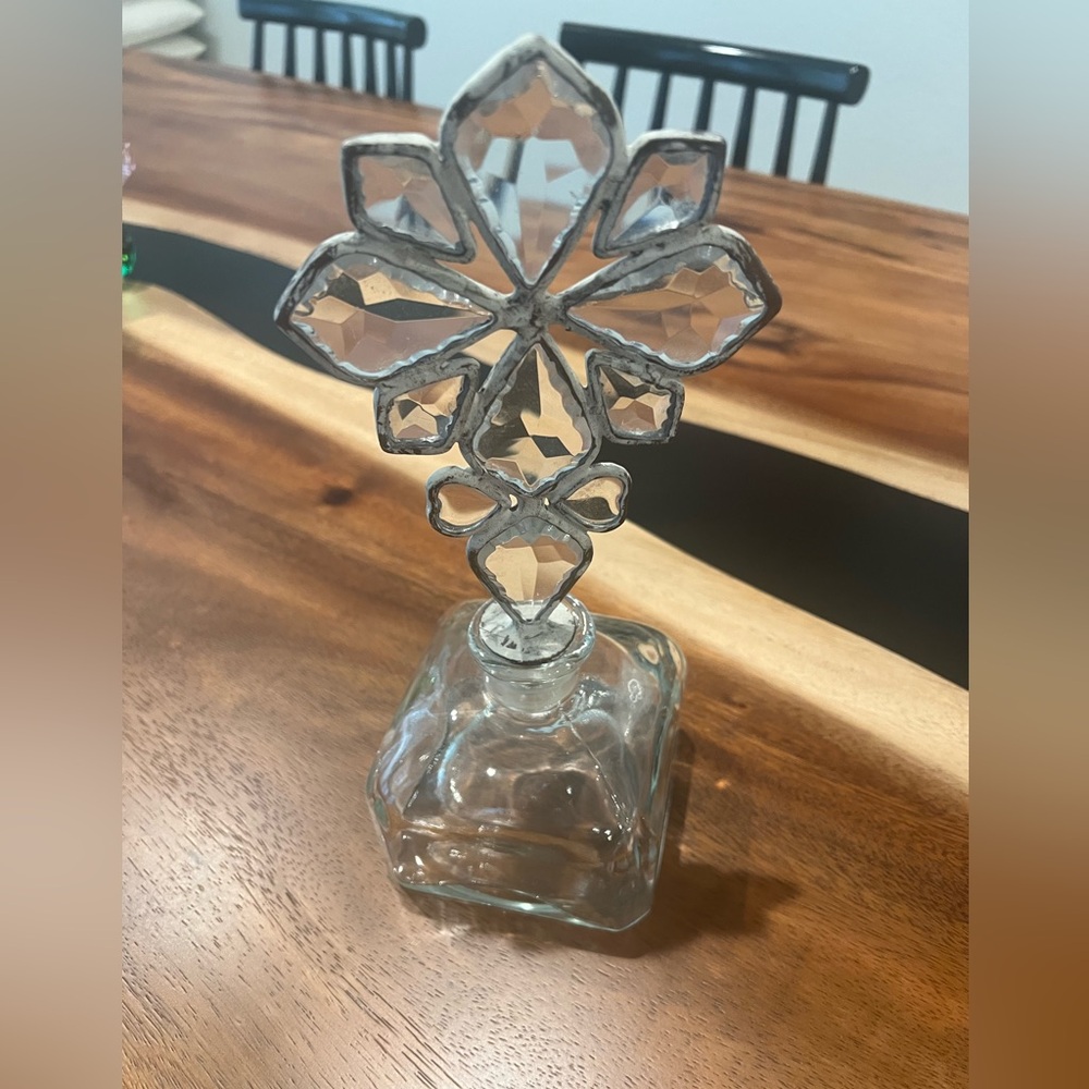 Elegant Silver and Clear Glass Decorative Accent